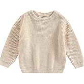 Amnnchya Toddler Baby Girl Boy Sweater Crewneck Knit Kids Pullover Sweatshirt Warm Infant Newborn Fall Winter Clothes