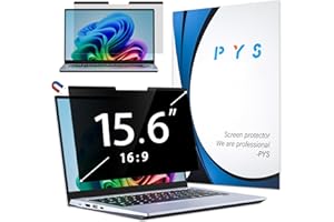 PYS Magnetic Laptop Privacy Screen 15.6 Inch (16:9 Aspect) - Computer Screen Privacy Shield, Anti-Blue Light, Anti-Glare Priv