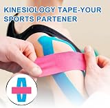 CARBOU Kinesiology Tape 5cm x 5m 2 Rolls Water Resistant Blue Black view 7