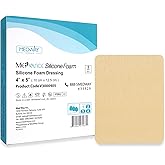 MedVance Silicone Foam Dressing - Waterproof Silicone Adhesive Foam Dressing - Easy Apply & Remove Wound Bandages - Dressings for Pressure Sores, & More - (4" x 5" Absorbent Bandage)