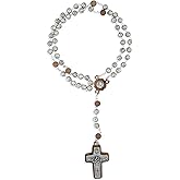 Vatican Imports Pope Francis Rosary with Rosette Beads and Wood Accents - Made in Italy