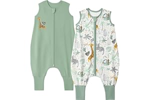 Yoofoss Toddler Sleep Sack with Feet 12-24 Months 100% Organic Cotton Baby Sleep Sack with Legs Toddler Wearable Blanket with 2-Way Zipper