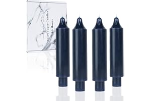 LPUSA Navy Short Taper Candles 6 inch Candle Sticks Unscented Dinner Candle Dripless for Home Decor,Set of 4
