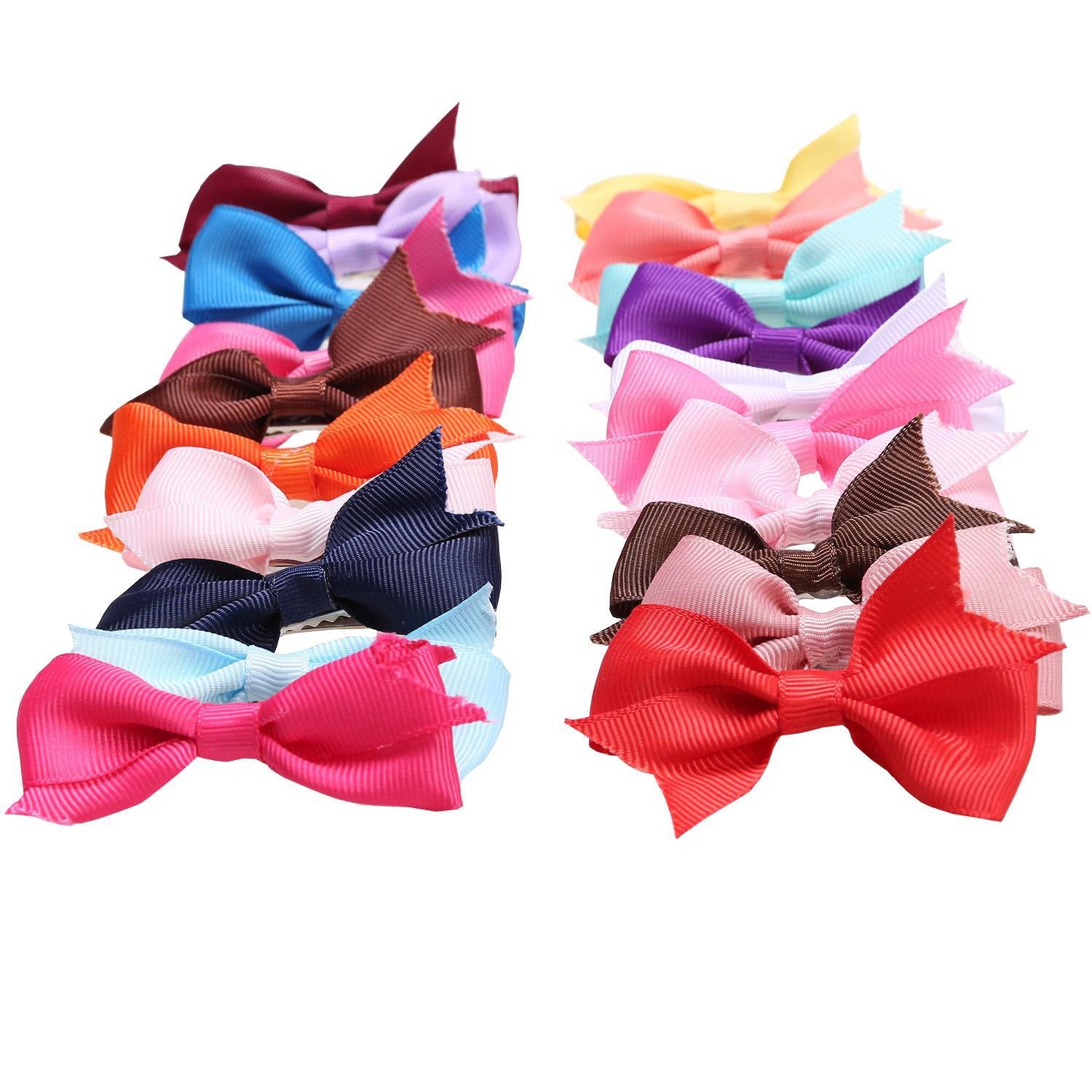 UpBeauty 20Pcs Ribbon Hair Bow Clips Hair Accessories for Girls Toddlers Kids Hair Accessories