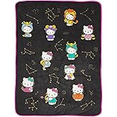 Jay Franco Plush Throw Blanket – Soft & Comfy Throw for Couch or Bed – Cozy Home Décor for Living Room & Bedroom, Black - Hello Kitty, 46x60 - Throw Blanket