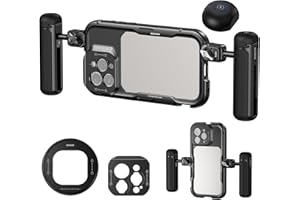 NEEWER 16 Pro Max Cage with Two Quick Release Side Handles, Phone Video Rig Kit with 67mm Filter Adapter, 17mm Lens Mount, T 