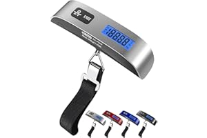 Luggage Scale: 110lb/50kg Backlight LCD Display Portable Digital Weight Scale - Dr.Meter Luggage Weight Scale with Rubber Pai