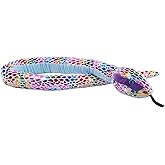 Wild Republic Foilkins Snakes, Dotted Rainbow, Stuffed Animal, 54 inches, Gift for Kids, Plush Toy, Fill is Spun Recycled Water Bottles