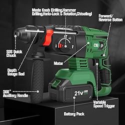 Prostormer 1-1/8" Cordless Hammer Drill with Safety