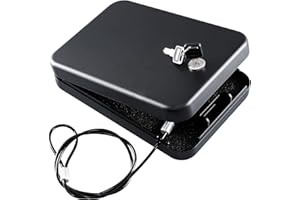 Dalmbox Gun Safe for Pistols Small Handgun Lock Box with Combination Lock Portable Travel Pistol Safe for Car, Home, Travel