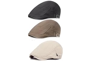 Funshow 3 Pack Men's Newsboy Hat Ivy Cabbie Driving Hunting Flat Cap
