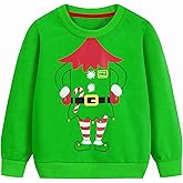 Toladuygo Toddler Boys Christmas Sweatshirt Kids Ugly Xmas Reindeer Santa Holiday Sweater Long Sleeve Crewneck Pullover 2-7T