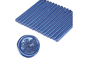 Yoption 15 Pieces Glue Gun Sealing Wax Sticks for Wax Seal Stamp, Great for Wedding Invitations, Cards, Envelopes (Blue)