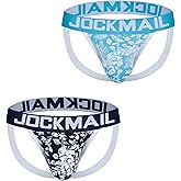 JOCKMAIL Men's Jockstrap Underwear Breathable Jock Strap Athletic Supporter for Men 2 Pack
