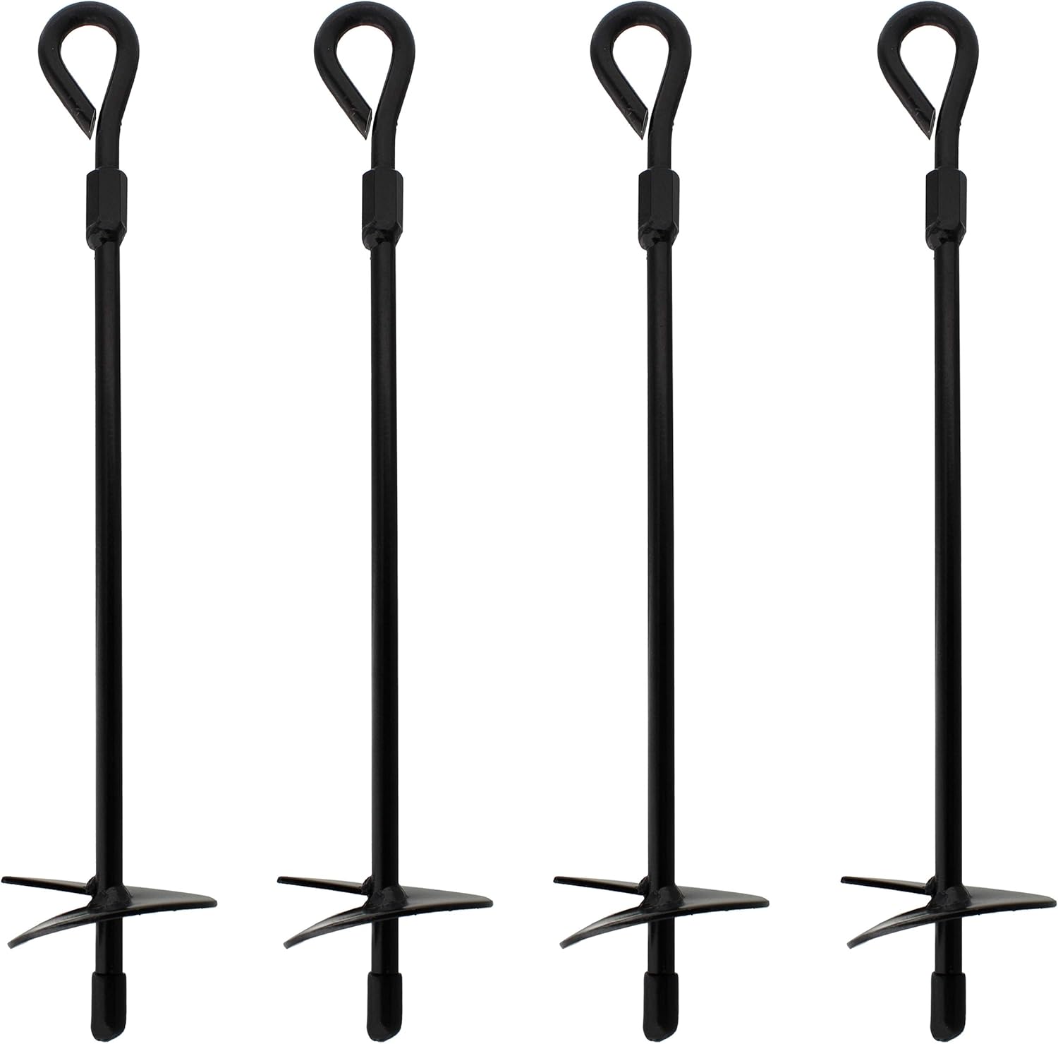 BISupply Ground Anchors, 15 Inch 4pk Black Shed Anchor