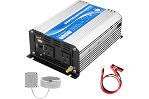 GIANDEL Power Inverter Pure Sine Wave 600Watt 12V DC to 120V AC with Remote Control Dual AC Outlets ETL Listed UL458 Standard for Small Solar System Outdoor Emergency