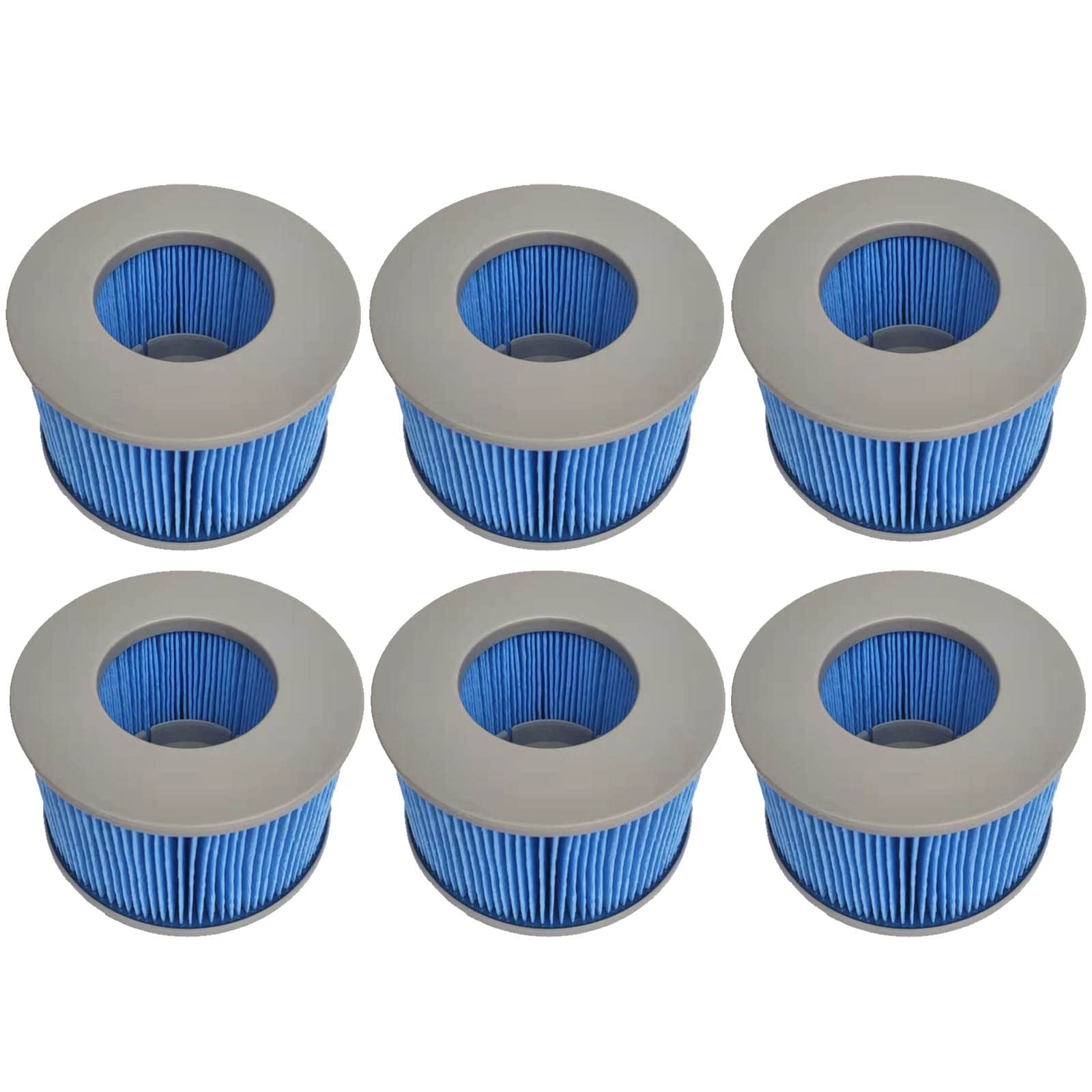 WuYan Replacement Filter Pack of 6 for MSPA FD2089, Filter for Whirlpool, Cartridge Pump for Hot Submarine and Spa, Water Filter Model from 2020 (Improved Version Blue)