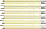 STABILO Swano Pastel Graphite Pencil HB 12 Pack Yellow Eraser
