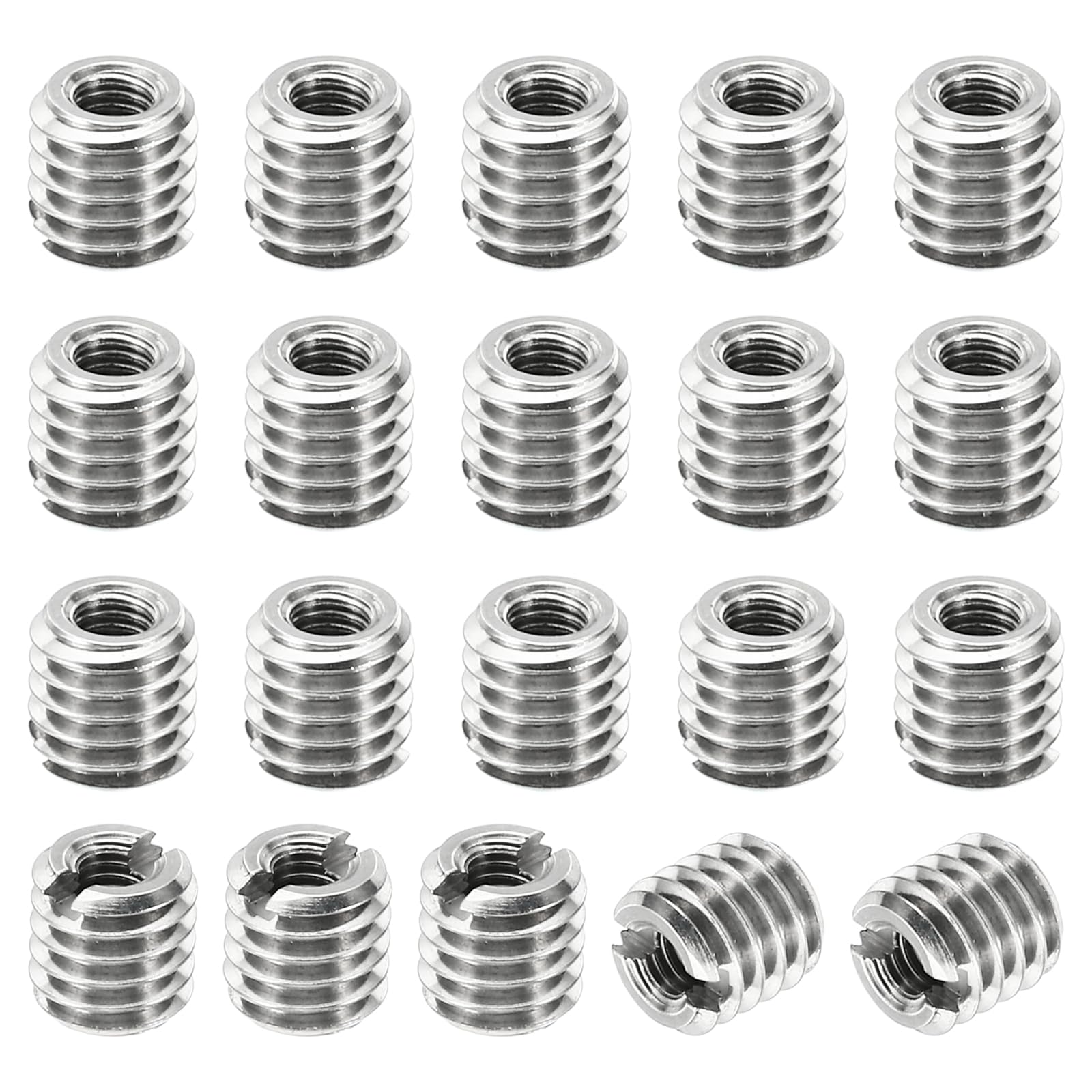 PATIKIL Thread Adapters Sleeve Reducing Nut, 20 Pcs M6x1 Male to M3x0.5 Female Repairing Insert Nut Screw Reducer Stainless Steel Fastener 6mm