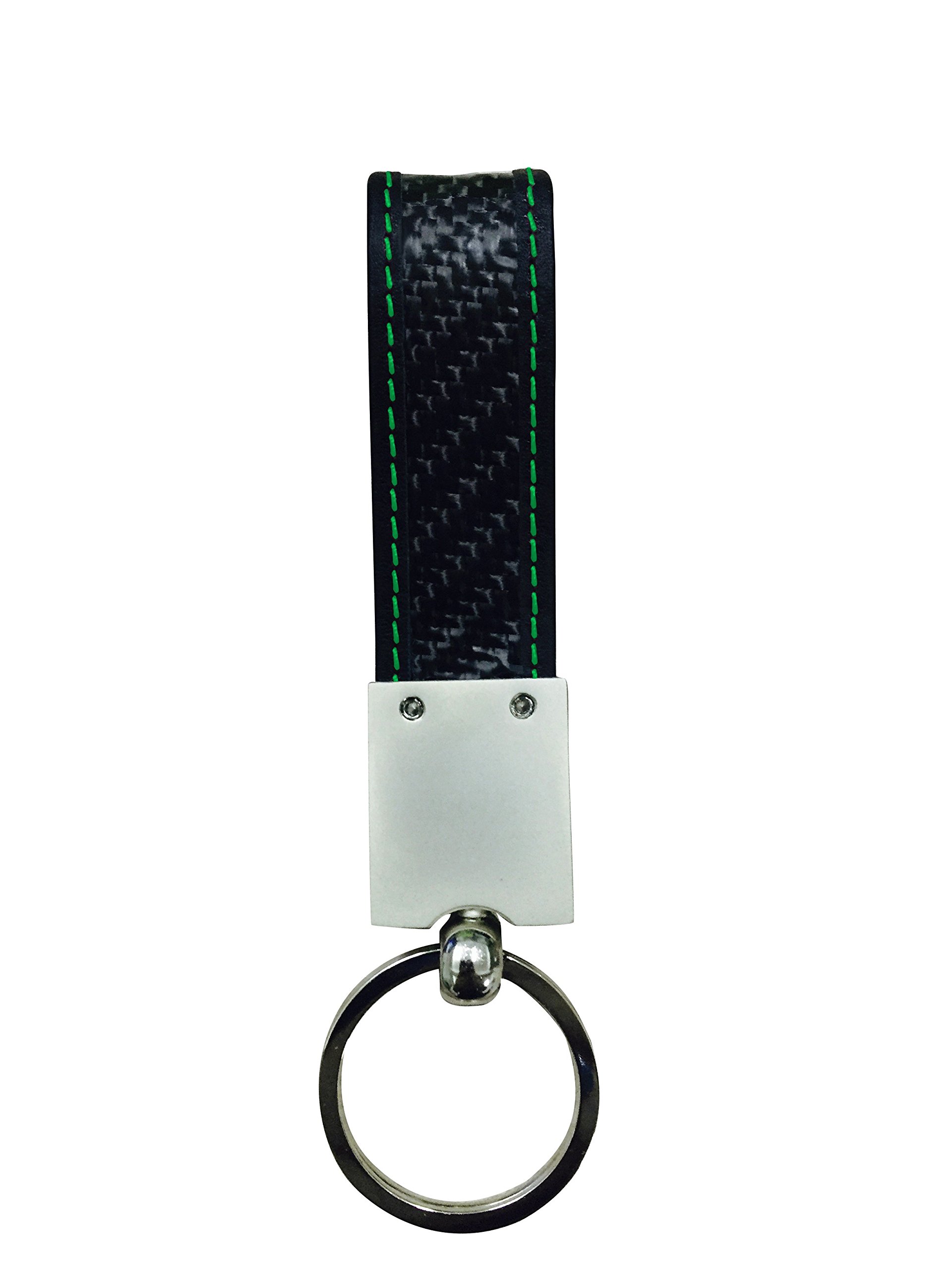 Real Carbon Fiber Keychain Elegant, MGCFTan Timeless,Key chain Green