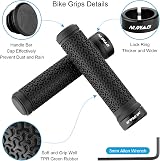 NUWAB Premium Bike Handlebar Grips 5.2in TPR Rubber Black 2pcs Lock-on view 2