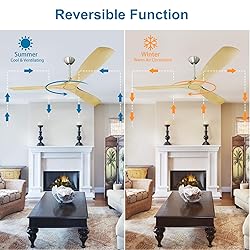 Depuley 60 Inch Large Ceiling Fan No Light with