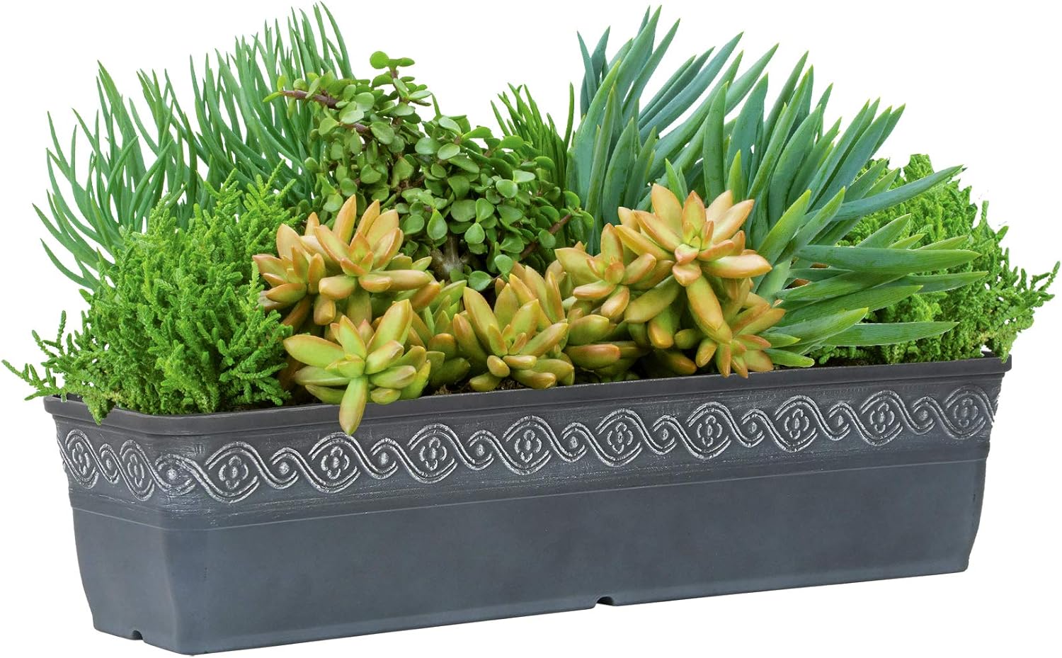 Classic Home and Garden 9418D-515 Corinthian Collection Planter, 18" Trough, Storm : Garden & Outdoor