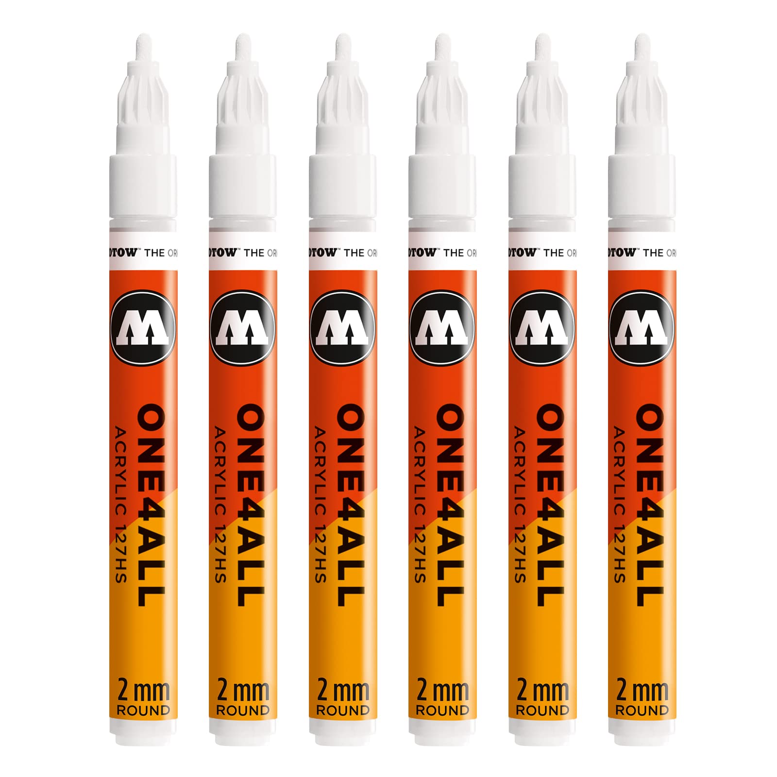 Molotow MO127211 One4All 127HS # 160 Signal White Ballpoint Pen – Pack of 6