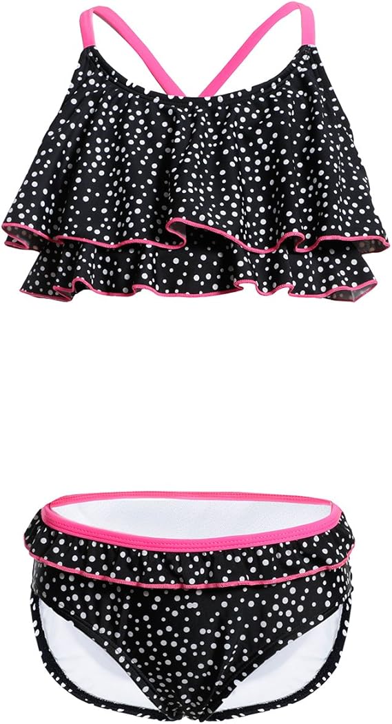 DUSISHIDAN Bikini Kids Girls Two Piece Swimwear Cute Swimsuit Back