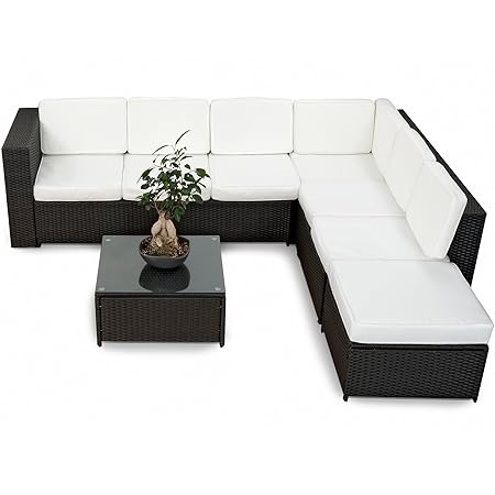 XINRO 19tlg XXXL Polyrattan Gartenmöbel Lounge Sofa günstig - Lounge Möbel Lounge Set Polyrattan Rattan Garnitur Sitzgruppe -