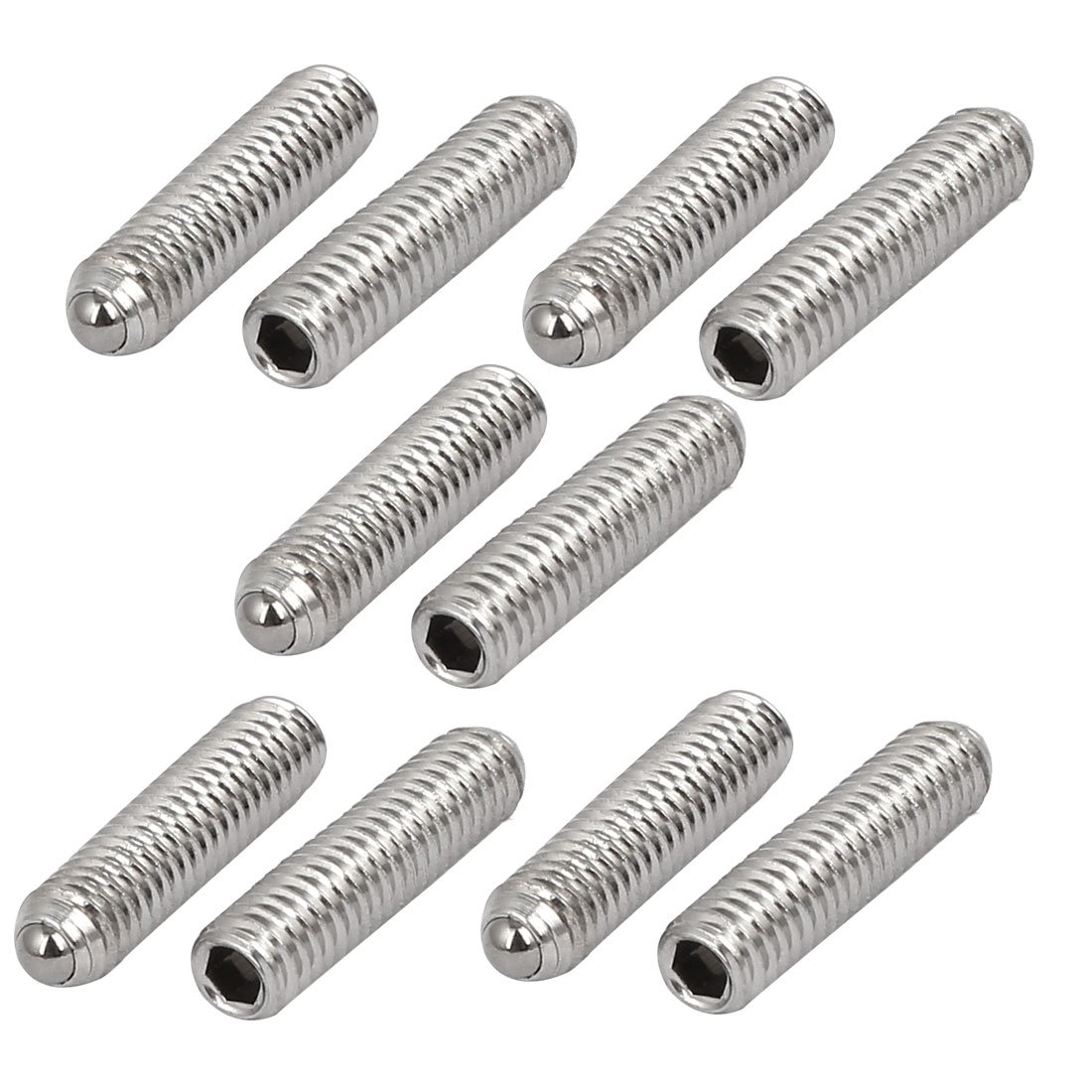 Sourcingmap M4x16mm 304 Stainless Steel Spring Hex Socket Ball Point Grub Set Screws 10pcs