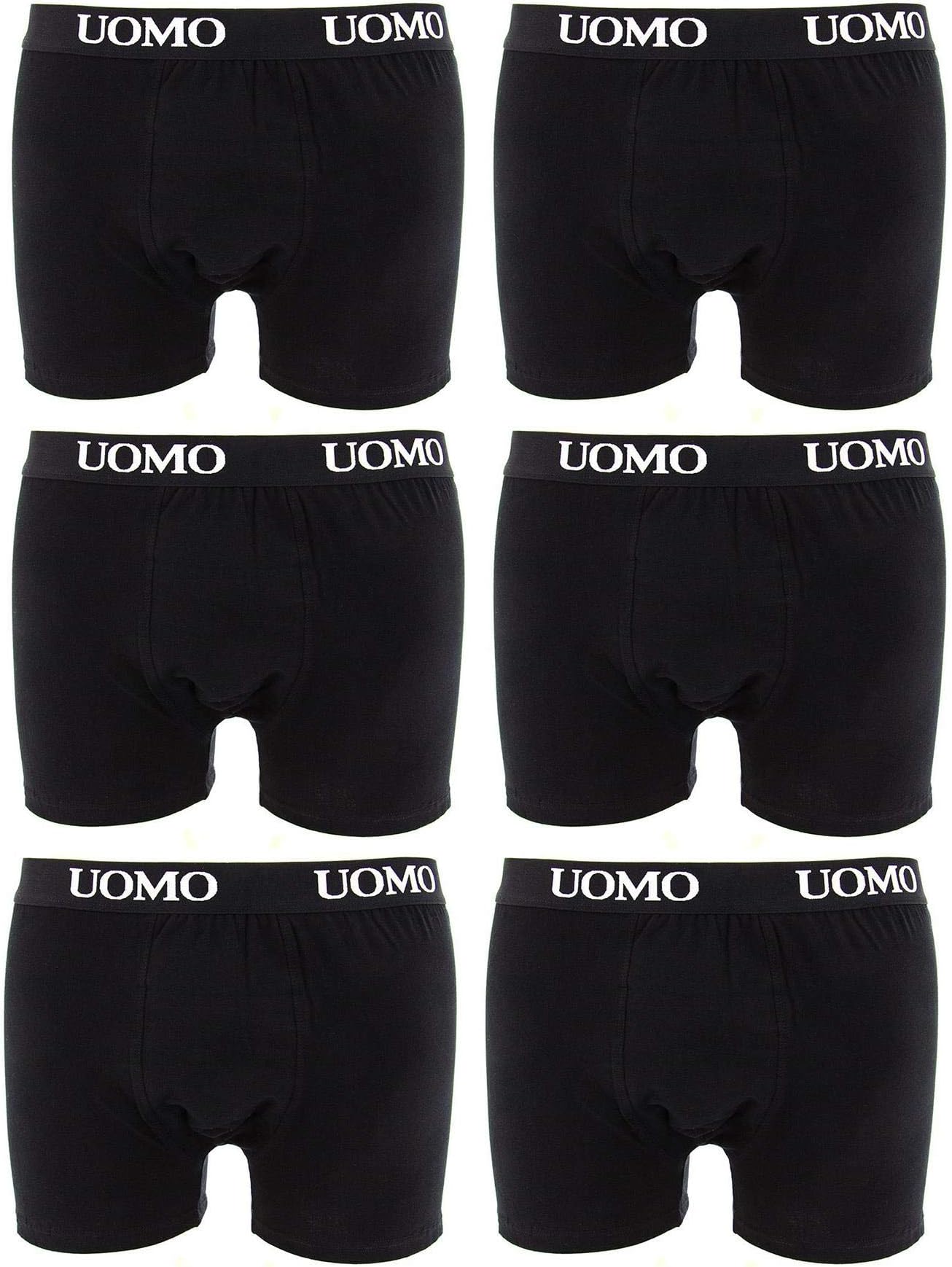 Pack Of 6 Pieces Boxer Briefs Man Underwear Cotton Elastic Assorted Color Black White Blue Gray Size M -5XL New Art.100162 3XL