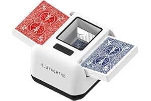 HUAYYP HUAYAGHFHD Automatic Card Shuffler|1-2 Deck Electric Card Shuffle Machine|Portable Rechargeable (2000mah)|for Poker, Uno, Blackjack, Skip-Bo, Phase 10 More Playing Shuffler for Home Game,Travel