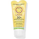 California Baby Calendula SPF 30+ Sunscreen | Mineral Based | Titanium Dioxide | Travel Size Baby Sunscreen for Face + Body | Lavender Scent | 2.9oz