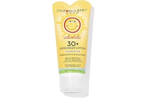 California Baby Calendula SPF 30+ Sunscreen | Broad Spectrum | Titanium Dioxide | Lavender Scent | Hypoallergenic Mineral Sunscreen | 82 grams / 2.9oz