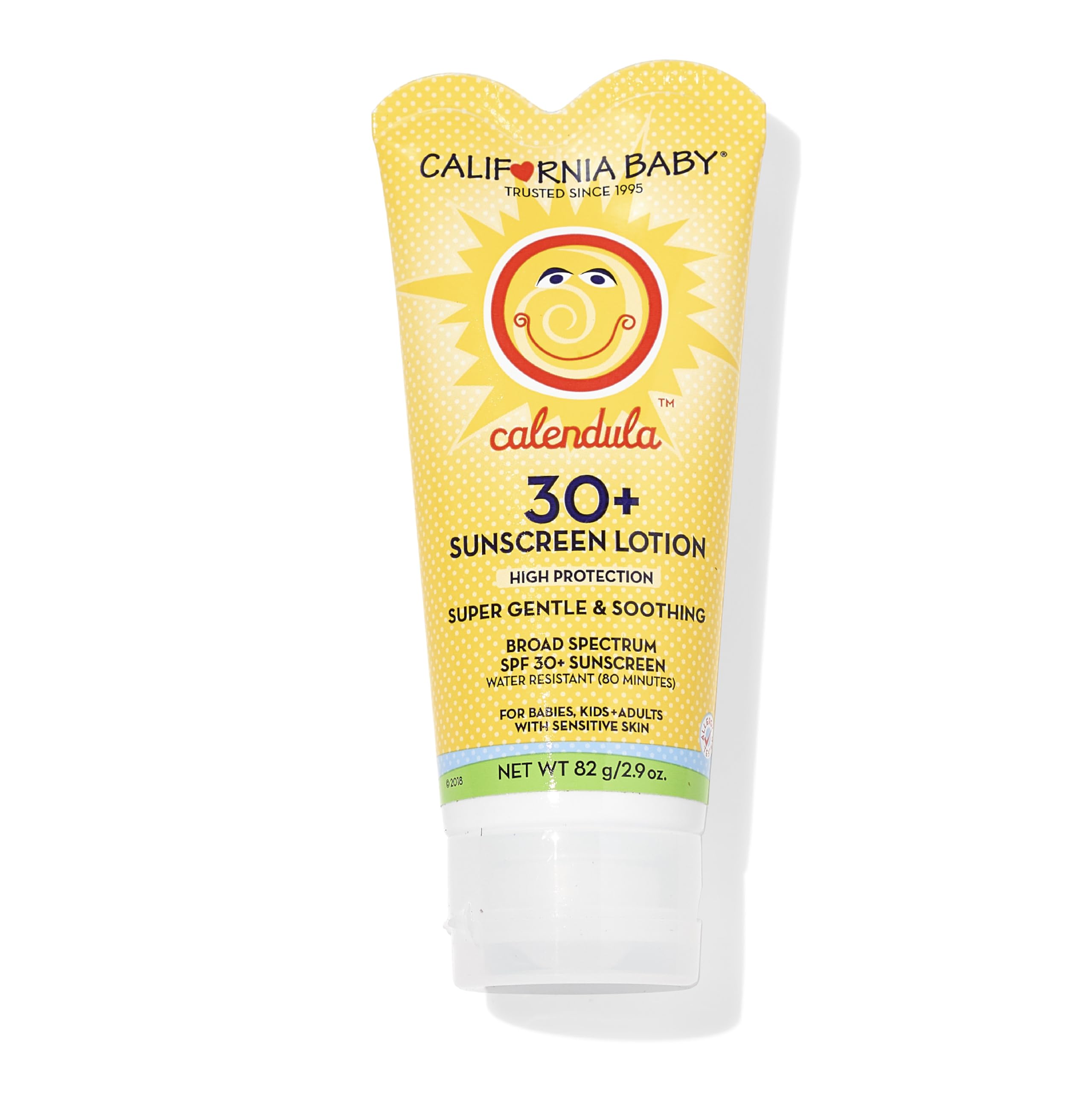 California Baby Calendula SPF 30+ Sunscreen | Mineral Based | Titanium Dioxide | Travel Size Baby Sunscreen for Face + Body | Lavender Scent | 2.9oz