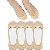 SIXDAYSOX No Show Socks Women for Flats 4 to 8 Pack Non Slip Invisible Ultra Low Cut Socks Shoe Size 5-8/9-11