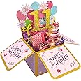 Asmallgf Happy 11th Birthday Popup Card for Daughter Son, Sweet Birthday Gift for 11 Years Old Girl Boy, Awesome Eleven Birthday 3D Greeting Card for Him Her, Best 11th Birthday Gift Idea for Niece Nephew