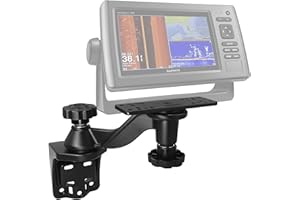 WINDFRD Aluminium Fish Finder/Chartplotter Mount, 360° Swivel Adjustable Marine Electronic Mount with Clamp Base, Holds 5" to 12" Screens, Compatible with Garmin, Lowrance and More Depth Finder