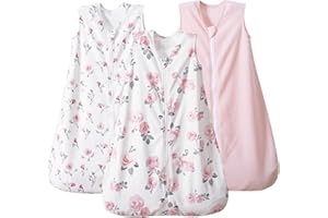 PHF 3 Pack Warm Micro-Fleece Baby Sleep Sack 18-24 Months, Soft Baby Wearable Blanket, 2-Way Zipper Sleeping Bags, Comfy Toddler Sleeping Sack for Girls, X-Large Size, Floral