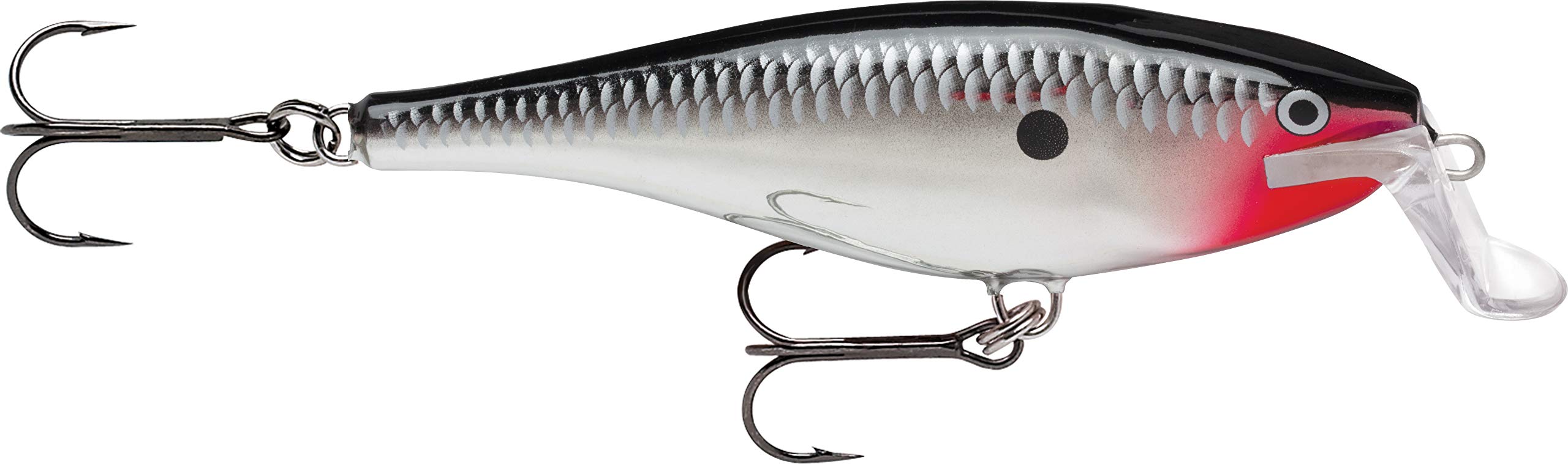Rapala Super Shad Rap Lure with Two No. 3/0 Hooks, 1.5-2.7 m Swimming Depth, 14 cm Size, Chrome