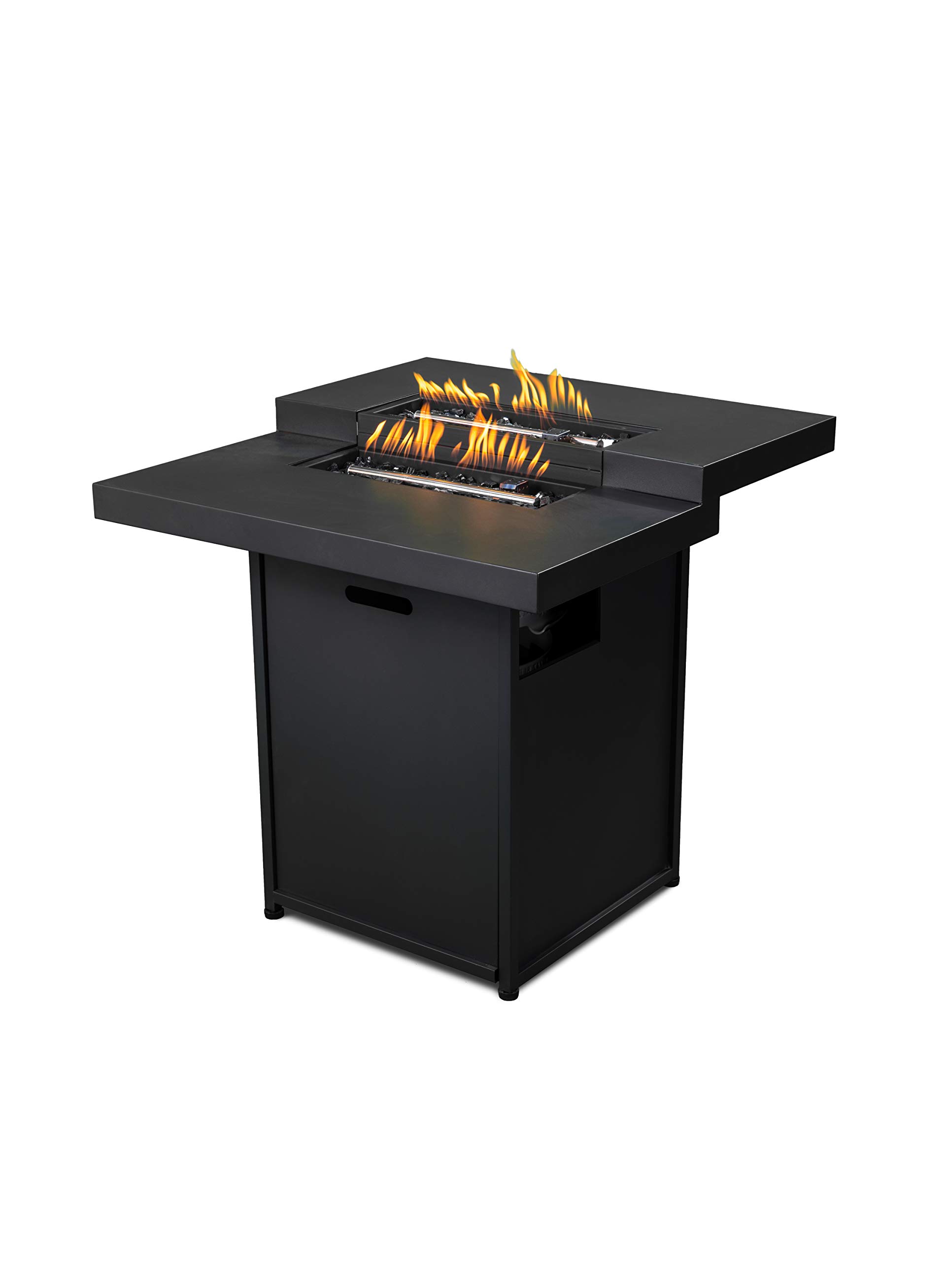 Hanie Design PT-202SM Duet Square Fire Table, Black