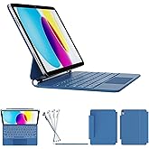 RAYMCRAFT for iPad 11th (A16, 2025)/10th Generation Case with Keyboard, Magic Keyboard 2022, Springy Backlit Keys, Stain-Resistant Surface, Multi-Touch Trackpad, Steel Blue