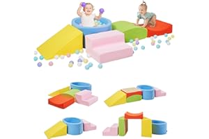 Elftopia Foam Climbing Blocks with Ball Pit Designed for Toddlers Aged 1-3 -Great for Indoor Crawling, Inside Foam Playground Set for Little Ones to Active Playing -(Balls NOT Included) Multicolored
