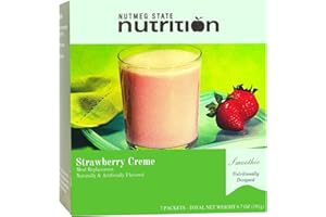 Nutmeg State Nutrition - High Protein Meal Replacement Smoothie Mix, Low Calories, 15g Protein, Low Fat, 7 Servings Per Box (Strawberry Creme)