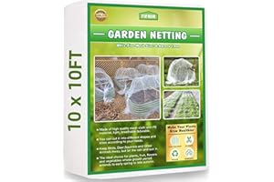 FIFNIM 10x10FT Garden Netting,Fine Garden Mesh Netting Protection Reusable Plant Garden Bed Row Cover Nylon Net Fabric for Vegetables Plants Fruit Trees Flowers