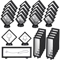 2 Soportes Flotantes Para Monedas De 90 Mm – Cajas 3D Negras Para Medallas, Joyas Y Sellos