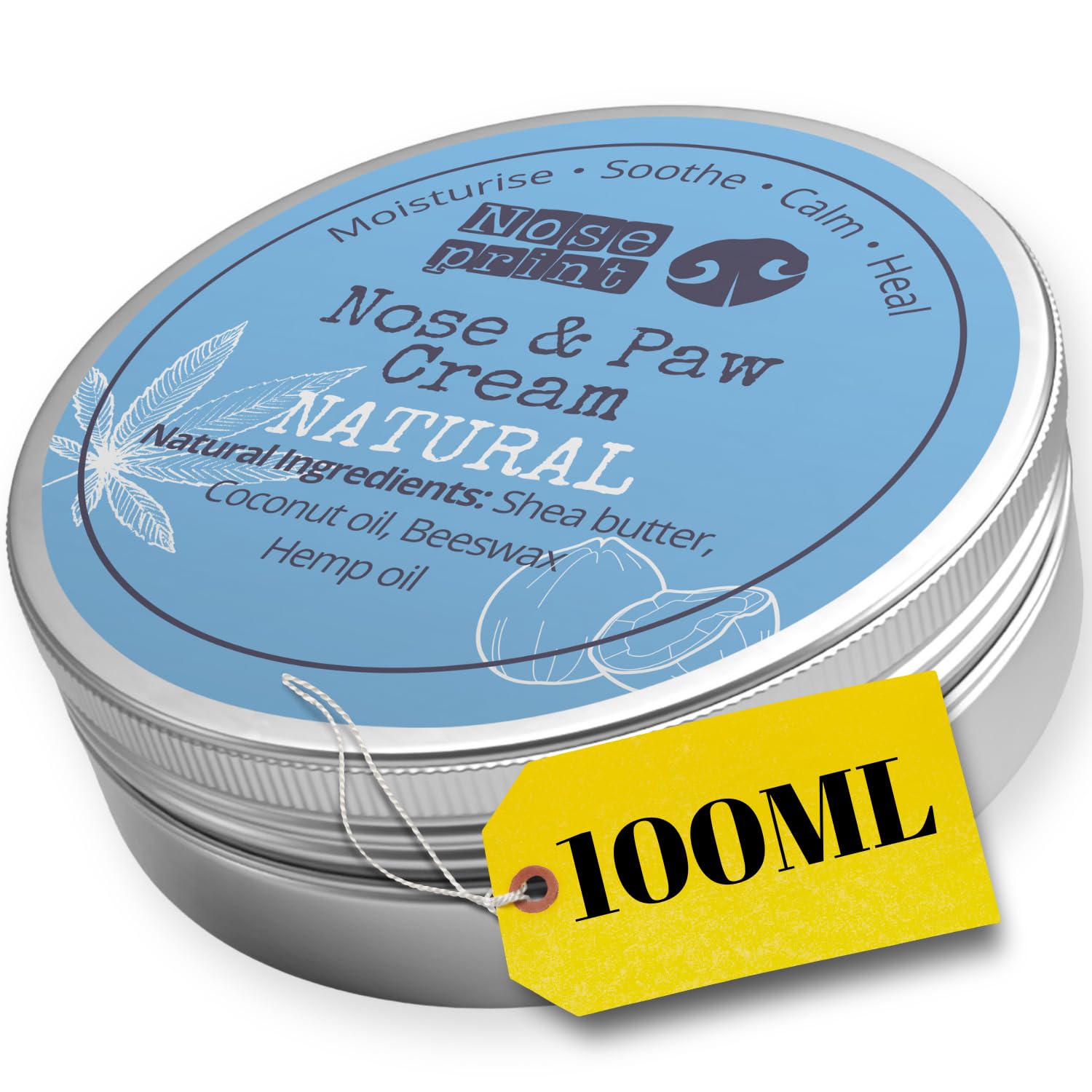 Natural Dog Nose & Paw Balm Protector | Moisturiser For Dogs | Conditions and Relieves Dry, Cracked Pads (100 ML)