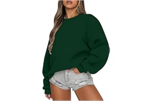 SMIDOW Oversized Crewneck Sweatshirt Women Fall Fashion 2023 Long Sleeve Drop Shoulder Hoodie Sweatshirts Casual Pullover Tops