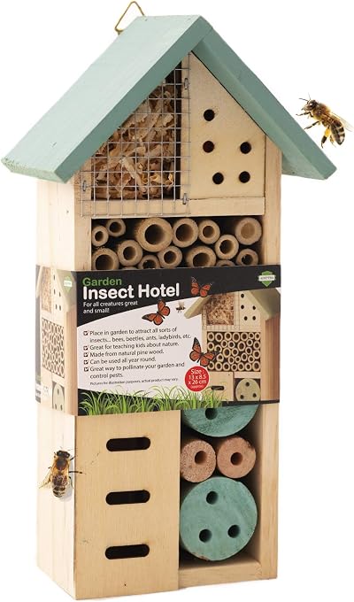 ADEPTNA Wooden Insect Hotel for Bees, Ladybirds, Ants - Eco-Friendly